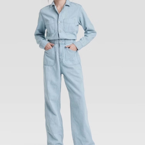 Women’s Denim Baggy Jumpsuit Size 6 NWT - Picture 2 of 3